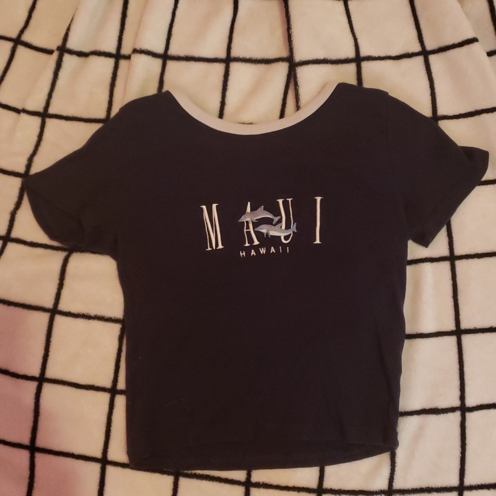 Brandy Melville Maui Hawaii Cropped Tee